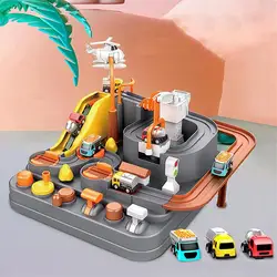 Brinquedo de carro ferroviário carro de brinquedo jogo de aventura abs pista de brinquedo cidade resgate carro cedo brinquedos educativos para o menino crianças presente