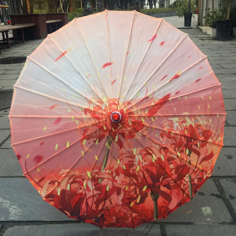 Satin Cloth Umbrella for Women's Clothing, Photography Props, Tassel Umbrella, Chinese Classical, Oil Paper Umbrella, Umbrella