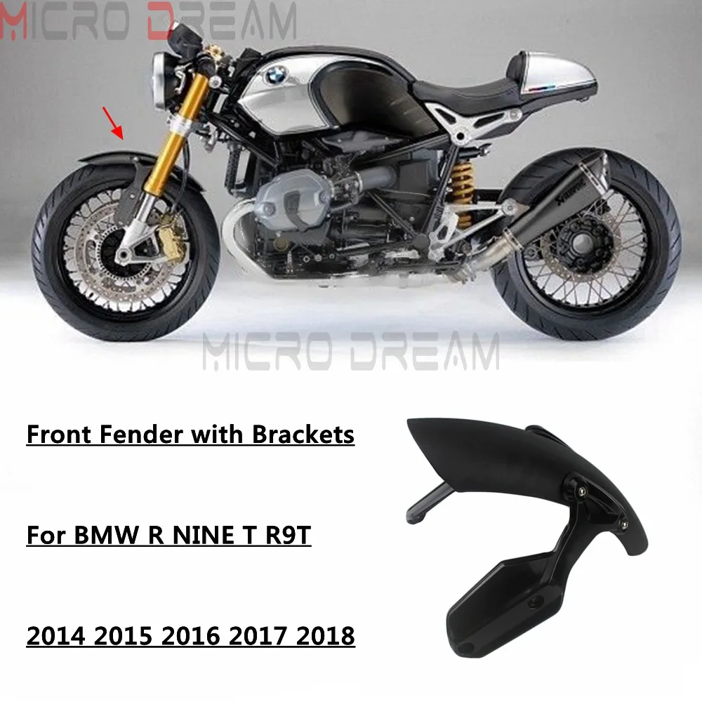 

For BMW Motorcycle Aluminum Front Wheel Fender Mudguard Set with Brackets For BMW R NINE T R9T 2014 2015 2016 2017 2018