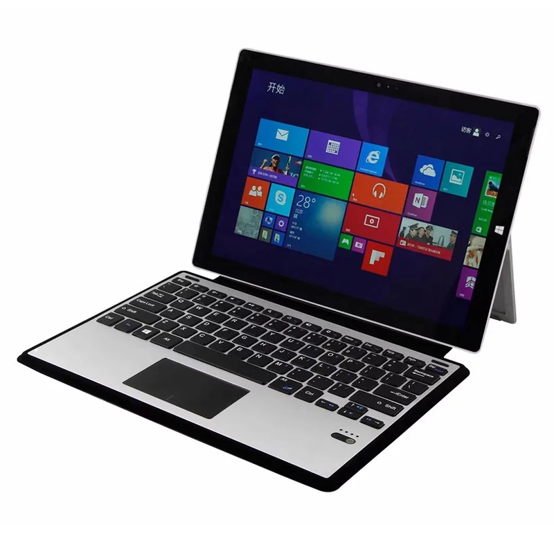 Silver FULAIKATE для microsoft Surface 3 Bluetooth беспроводная клавиатура с Toupad для IOS Android планшетный ПК Windows алюминиевый бизнес - Цвет: Silver