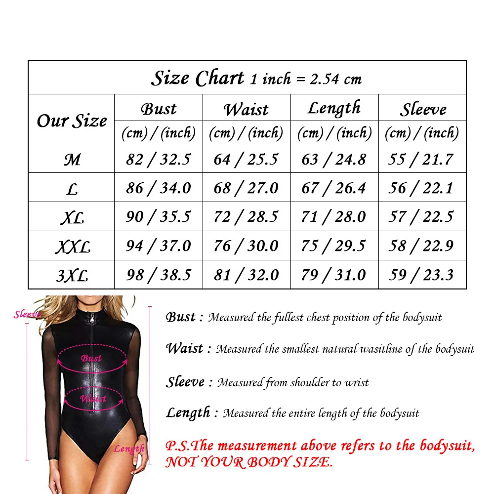 Sexy Zipper Latex Wet Look Mesh Catsuit Gothic Faux Leather Bodysuit Women Fetish PVC Teddy Pole Dance Erotic Nightclub Costume (5)