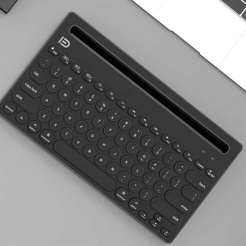 Беспроводная ультратонкая Bluetooth клавиатура с держателем портативная складная