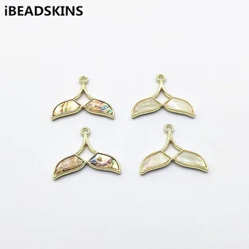 

New arrival! 21x25mm 50pcs shell in Enamel fish tail charm for Earrings parts,hand Made Earrings Findings Jewelry DIY