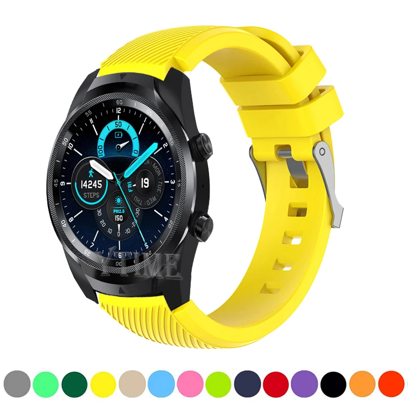 Ремешок силиконовый для Ticwatch Pro 3 E2 S2 E 2 Gps 4g/lte Gtx 2021 2020 2019 22 мм | Наручные часы
