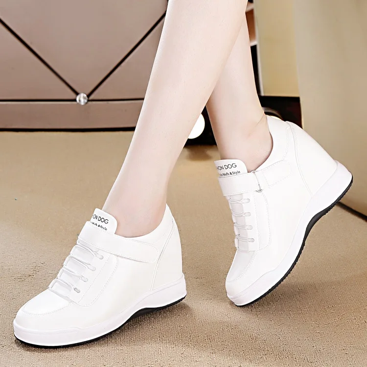 Autumn High Top Wedge Platform Sneakers Women Casual Shoes Hidden Heels Ladies Sneakers  Women Shoes YYJ151