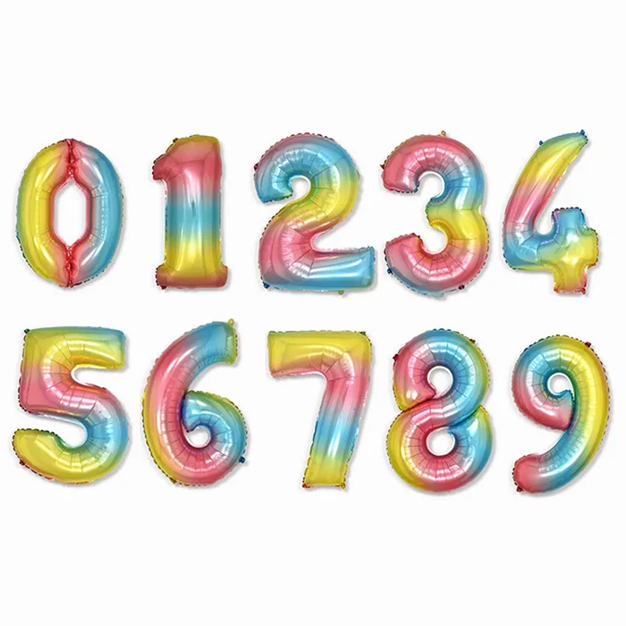 R12-Multicolor Ball 32 дюймов золото большое количество Фольга воздушные шары цифры воздушный шар с днем рождения Свадебные украшения письмо воздушный шар событие вечерние поставки - Цвет: R12-Multicolor Ball