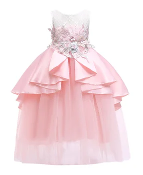 

Wedding Tulle Lace Long Girl Dress 4-8 Years Kids Dress For Girls Elegant Princess Party Pageant Formal Gown Teen Dress