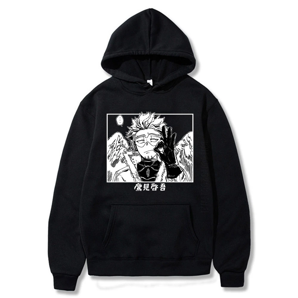 

Anime Hawks Bird Boy My Hero Academia Print Hoodies Streetwear Men Oversized Pullover Sweatshirt Male Daily Casual Warm Hoodies