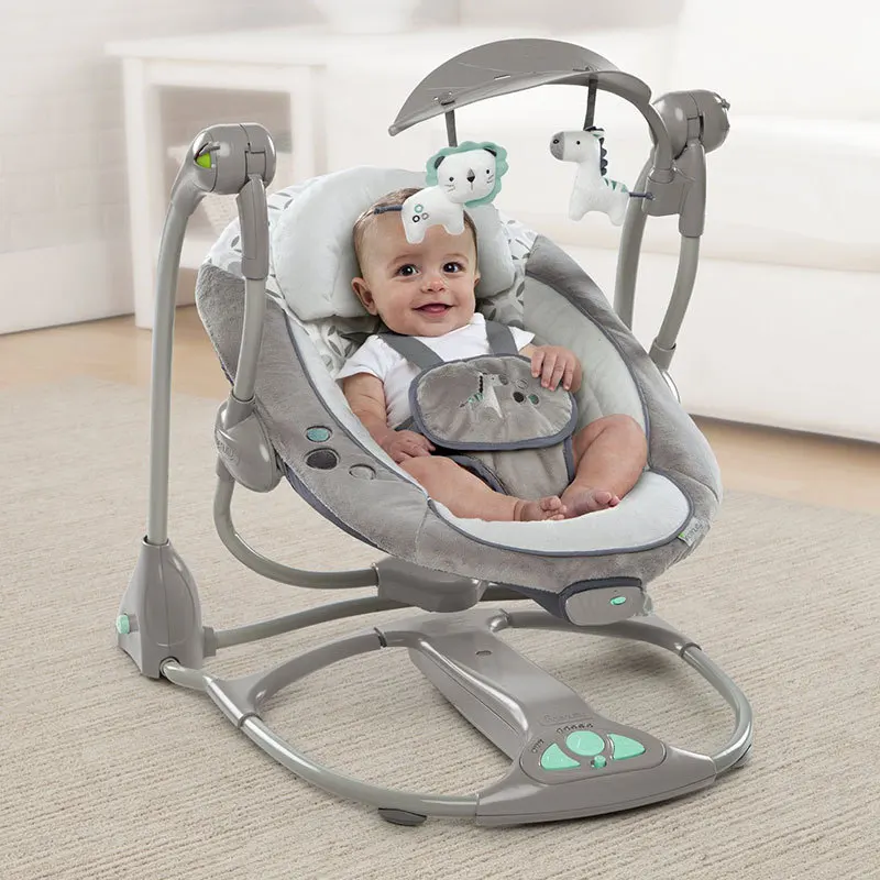 Подарок для новорожденных, многофункциональное музыкальное Электрическое Кресло-Качалка для младенцев, комфортное детское кресло-качалка, складное кресло-качалка для детей 0-3 лет - Цвет: B
