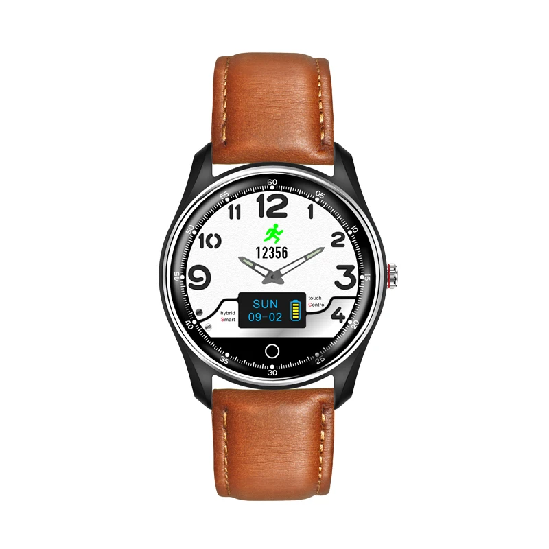brown leather MX9 ЭКГ Смарт-часы кровяное давление PPG пульсометр Монитор артериального давления многоязычные Смарт-часы браслет для мужчин и женщин - Цвет: brown leather