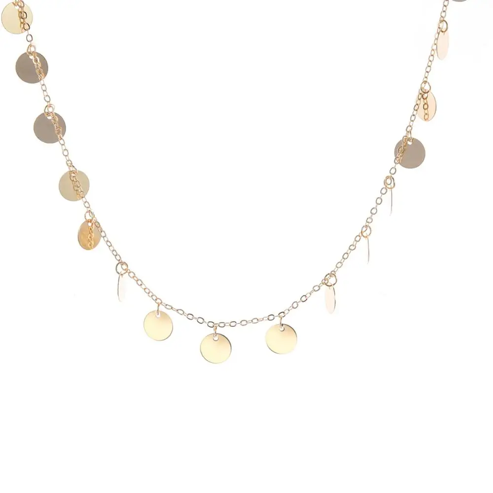 Модное многослойное геометрическое круглое ожерелье с подвеской для женщин, ожерелье с жемчугом и блестками в форме сердца, массивное ювелирное изделие XL018 - Окраска металла: 11