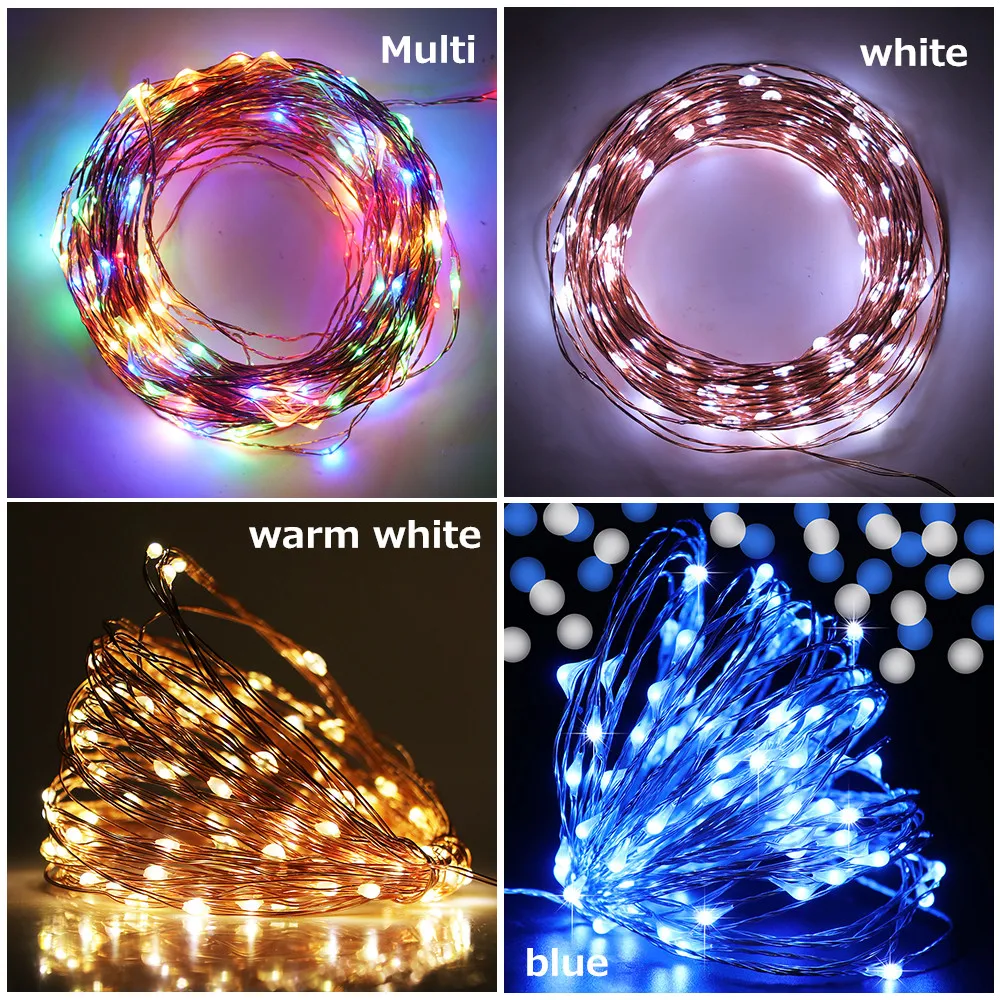 thumbnail image 5 of Guirnalda de luces LED de alambre de cobre para decoración del hogar, bodas, exteriores, Navidad, 12 V CC, 10 m, 20 m, 50 m, 5 of 5