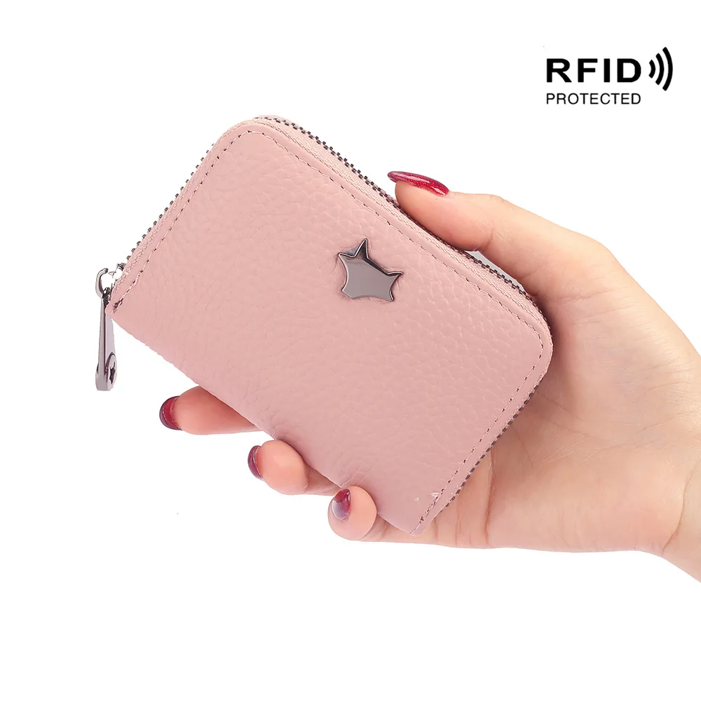 8 Новая кредитная карта, RFID держатель из натуральной кожи, сумка для путешествий, органайзер для женщин, на молнии, маленькие кошельки для карт - Цвет: 8