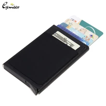 Gemeer алюминиевый кошелек с эластичным задним карманом ID кредитный держатель для карт RFID мини тонкий кошелек автоматический всплывающий чехол для кредитных карт