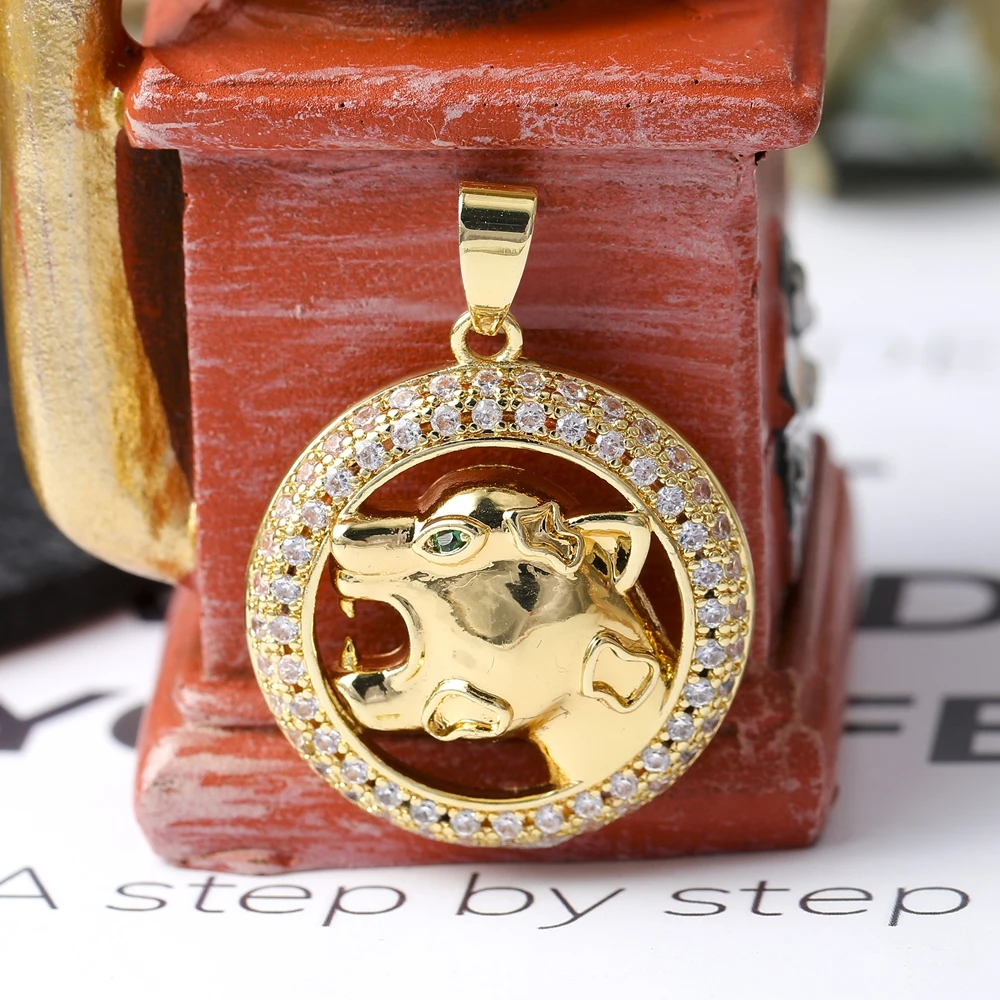 Juya 18K Real Gold Plated Paved Cubic Zirconia Creative Panther