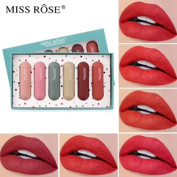 

6pcs Lipstick Gift Box Set Matte Lipstick Non-stick Cup Matte Lasting Carved Lipstick Makeup