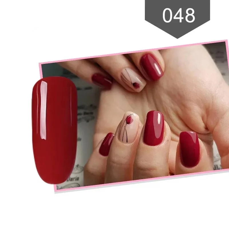 048 Gel 8ML KODIES Гель-лак для ногтей гель для ногтей 8 мл замачиваемый Светодиодный УФ-Гибридный Гель-лак грунтовка для ногтей Гель-лак красный розовый блеск Nailart макияж - Цвет: 048 Gel 8ML