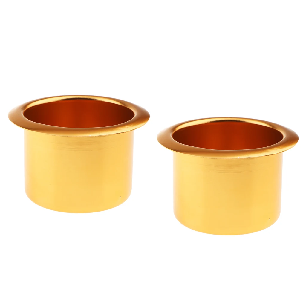 2PCS UNIVERSAL RV BOAT CUP DRINK HOLDER - Stainless Steel Cup Bottle Rack for Boats RV & Campers - Gold, 80x64mm