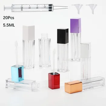 

20Pcs 5.5Ml Lip Gloss Tubes DIY Make Up Tool Empty Lip Glaze Bottle DIY Lip Gloss Container Refillable Empty Bottles Gold