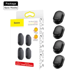 Compact Car Organizer Hooks - Adhesive Storage Solution (Black)