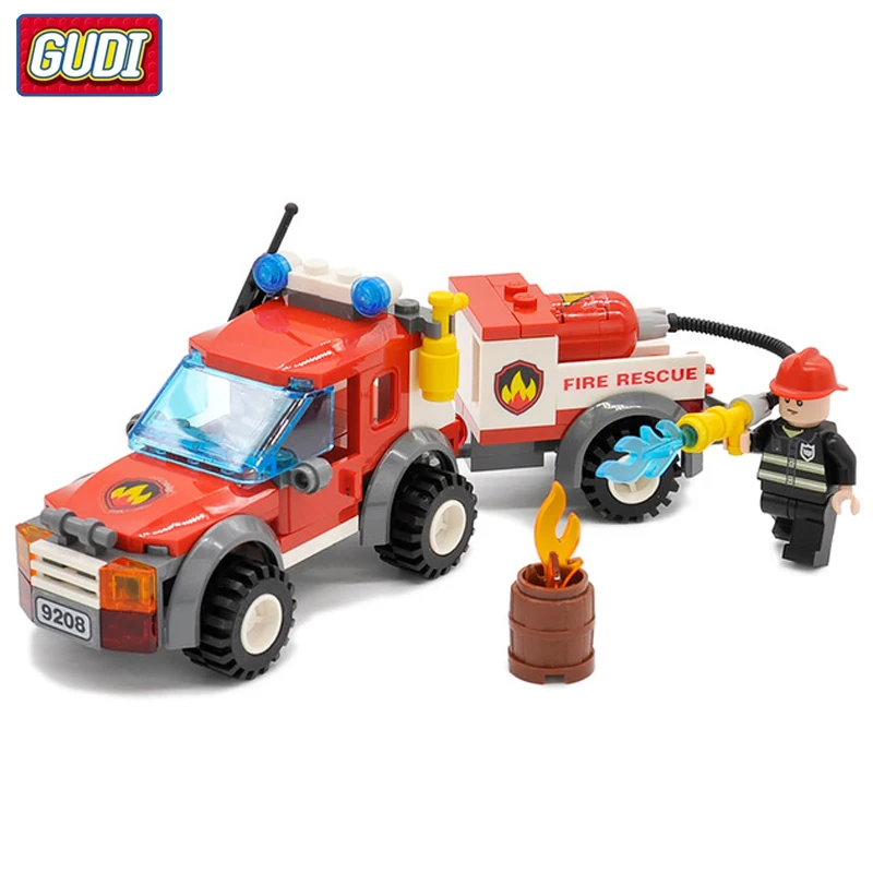

Fire Rescue Truck Legoingly Model Building Blocks Kit Children Educational Assembling Bricks Toys Kids Gift Wholesale