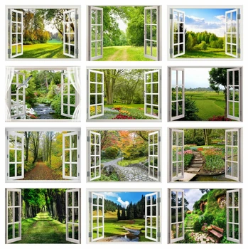 

HUACAN Full Square Diamond Painting Window Cross Stitch Embroidery Needlework Sets Landscape Mosaic Nature Craft Kit Wall Art