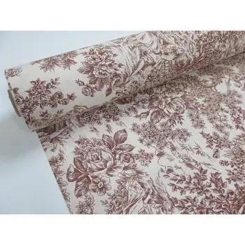 

PRINTED CANVAS TOILE oof JOUY Ref. ROMANTICA BROWN 2,45 MTS x width 2,80 m