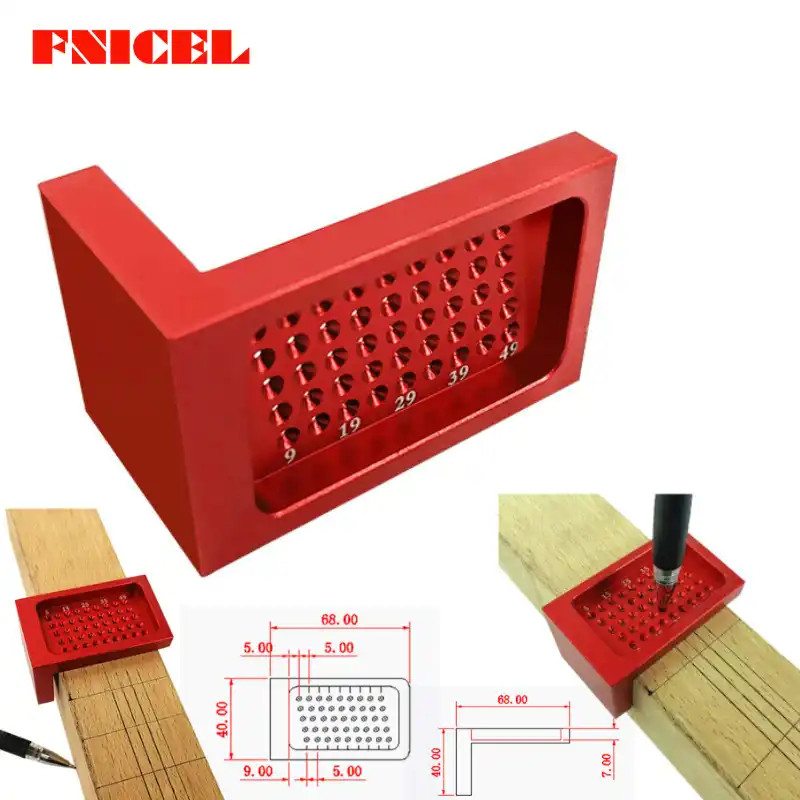 T-50 Measuring Tool Woodworking T-Type Scribe Mark Measurement Aluminum Ruler 15