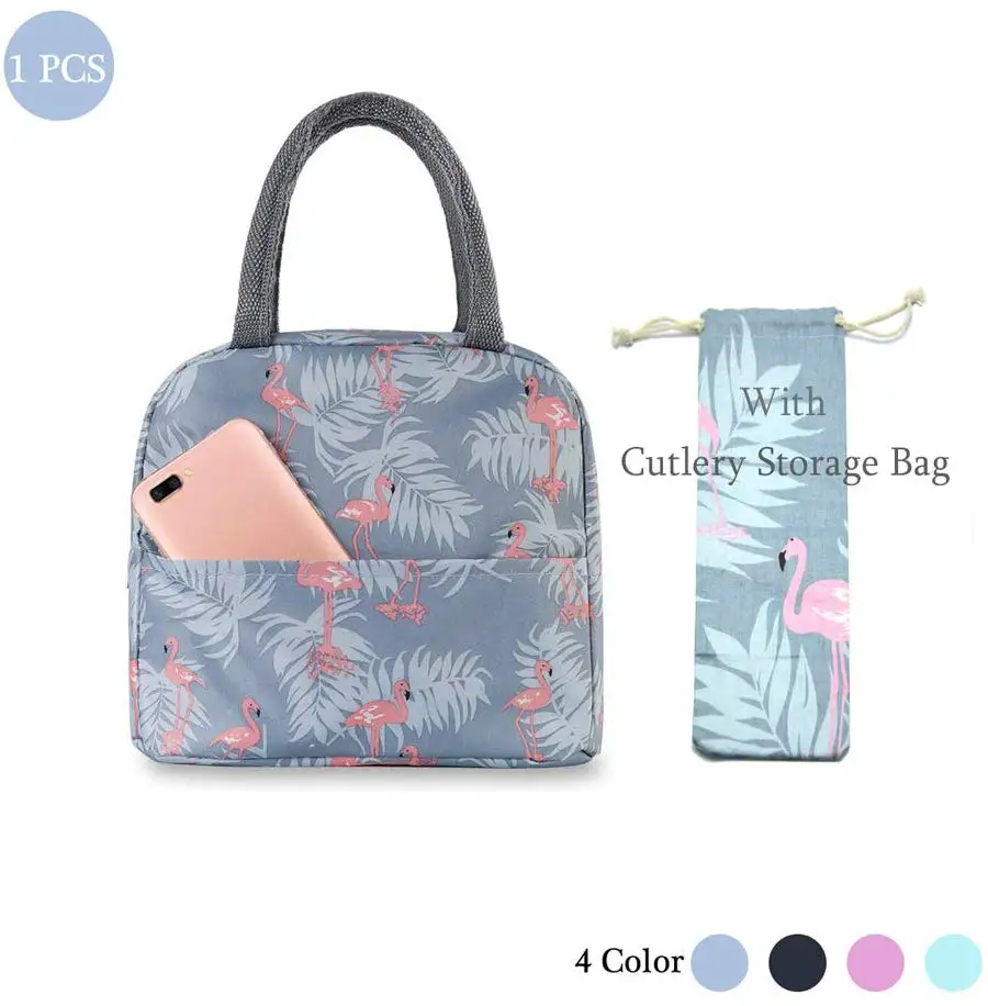 New Baby Food Milk Bottle Storage Insulation Bags Waterproof Oxford Flamingo Bag Lunch Bag Infant Kids Food Warmer Thermal Bag - Color: blue with bag