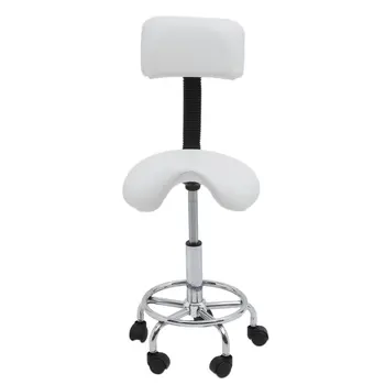 

UK New Adjustable Salon Stools Ergonomic Hairdressing Styling Chair 360 Degree Beauty Chair Rolling High Back Saddle Stool