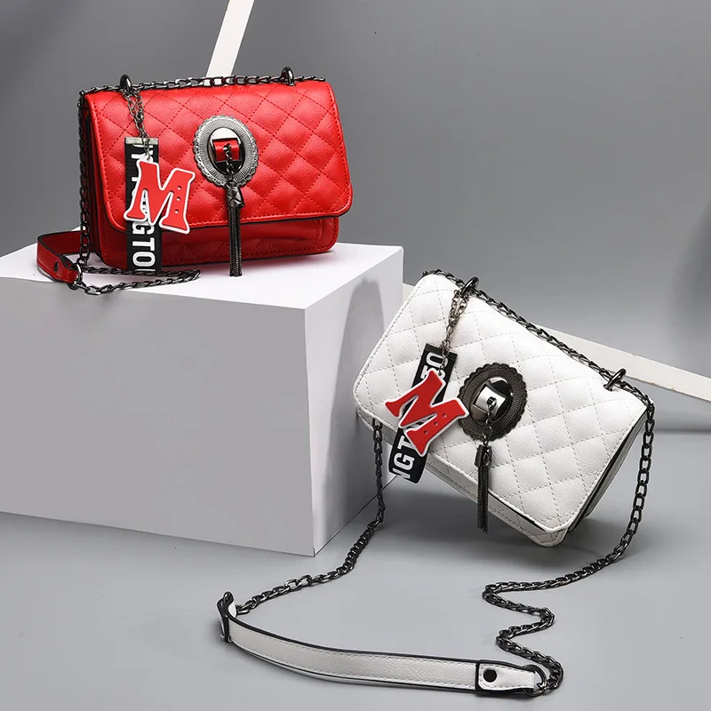 

2020 New Style Shoulder Square Sling Bag WOMEN'S Bag Korean-style-Style Contrast Color Shoulder Bag Students Bag