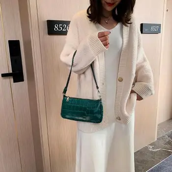 

Hot Sale Handbags Classic Women Crocodile Leather Handbag Retro Shoulder Bag Elegant Shopping Tote Leisure Daily Shopping