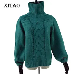 XITAO вязаный толстый свитер корейский модный новый пуловер дикий Джокер 2019 платье-водолазка с длинными рукавами Повседневная элегантная