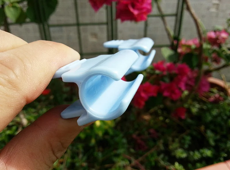 10pcs Greenhouse Film Frame Pipe Clamp Plastic Fixed Buckle for Insect mesh Sunshade Net climbing plant support clip Garden Tool