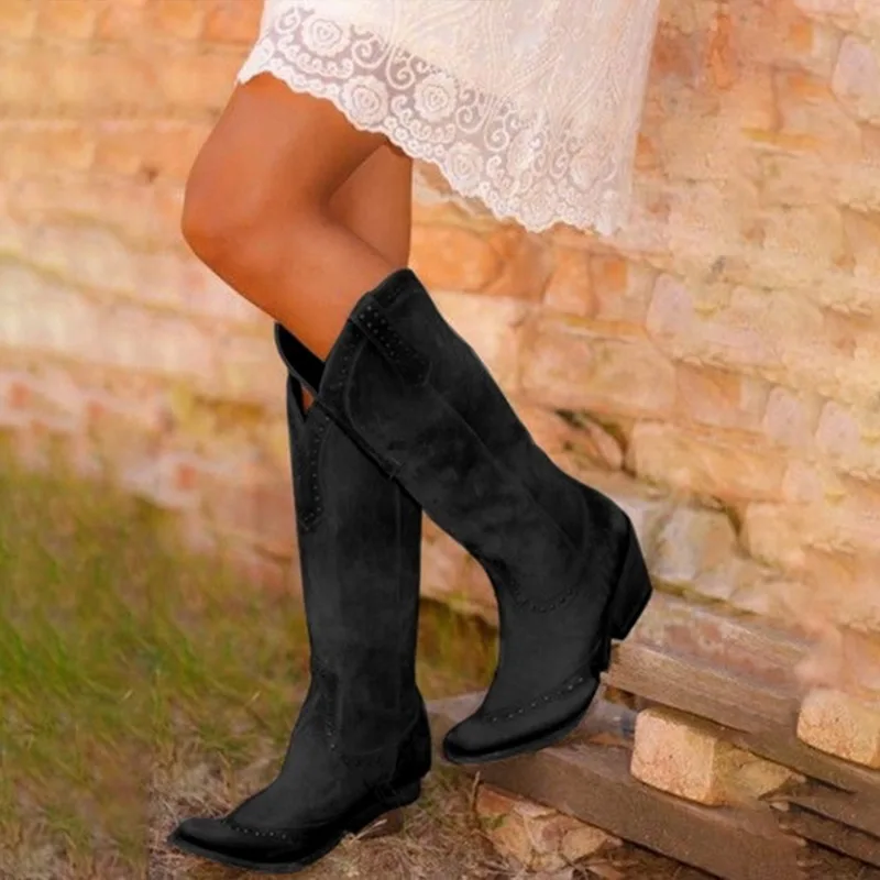 Женские ботинки в стиле ретро Adisputent кожаные длинные ручной работы женские