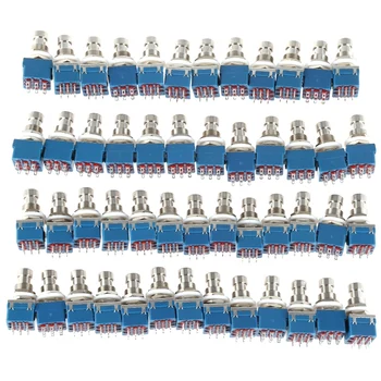 

50PCS Push Button Switch 3PDT ON-ON Latch Foot Switch 9Pin with Solder Terminal PBS-24-302