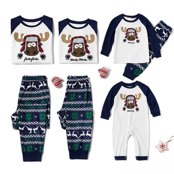 

Christmas Family Matching Pajamas Sets 2020 New Year Father Mother Kids Baby Sleepwear Christmas Family Look Clothes Outfits