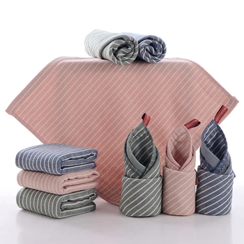 

Baby Face Towels Absorbent Hair Towel 3 Colors Pure Cotton Striped Baby Towels Microfiber Square for Kids Home Hand Towel