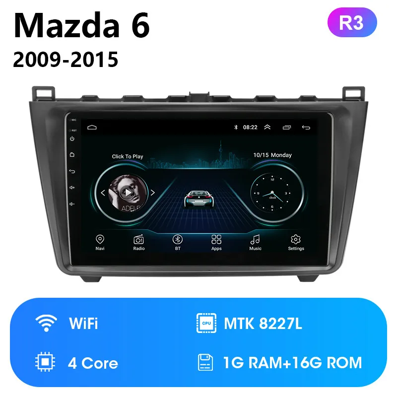 wifi version Android 8,1 2DIN 2G+ 32G Автомобильная головная установка радио аудио gps мультимедийный плеер для Mazda 6 Rui wing 2009- навигация gps 2 din dvd - Цвет: wifi version