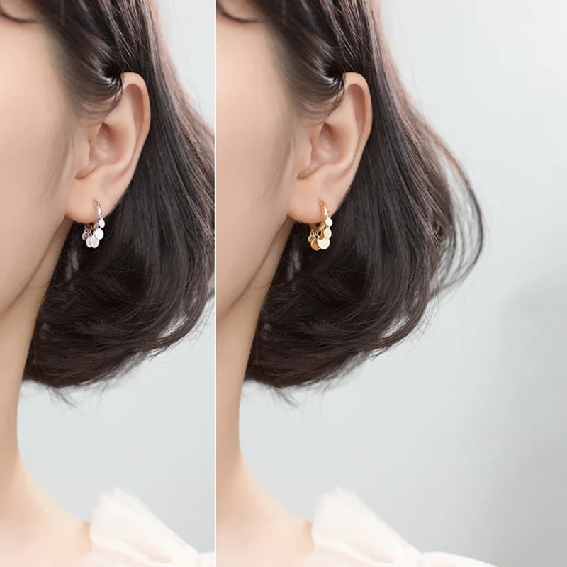 Earings Silver Sterling 925 Round Tassel Charm Stud Earring Women Fashion Gift For Girl Lady Sterling-silver-jewelry Drop Earing