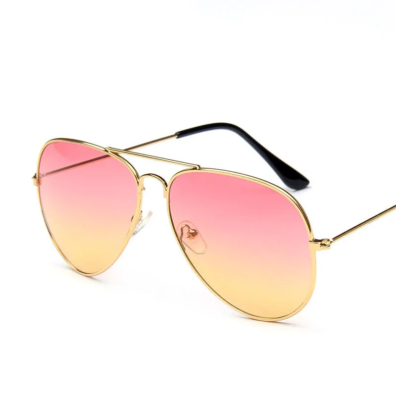 RBRARE, роскошные градиентные солнцезащитные очки для женщин, сплав, зеркальные, двойные цвета, очки для девушек, Ретро стиль, металлические очки, Lunette De Soleil Femme - Цвет линз: GoldRedOrange
