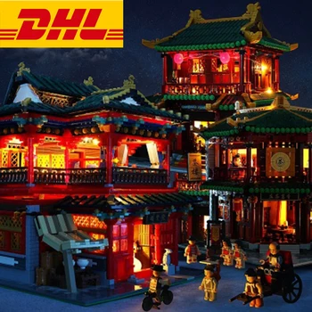 

DHL XingBao Legoed City Street Ancient Chinese Architecture The Tea House Model Kit Building Blocks Chinese elements