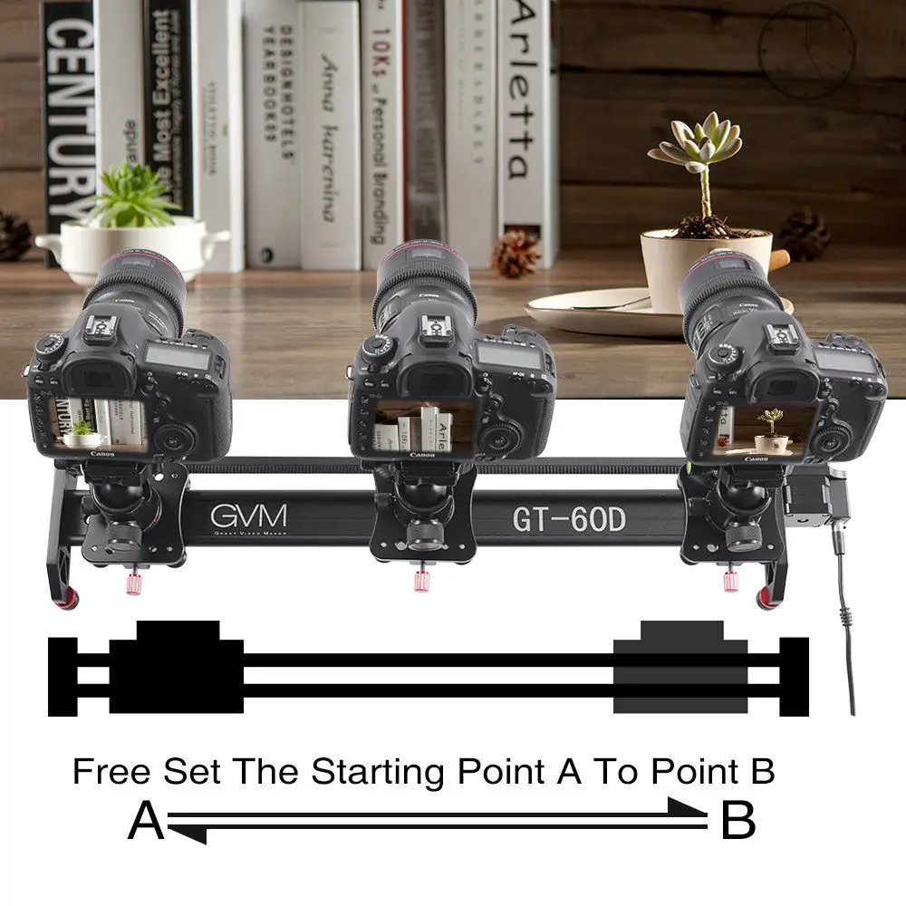GVM 23inch Professional Video Motorized Camera Slider Aluminum Alloy Rail Time-lapse Wedding Studio Film Photography Portable