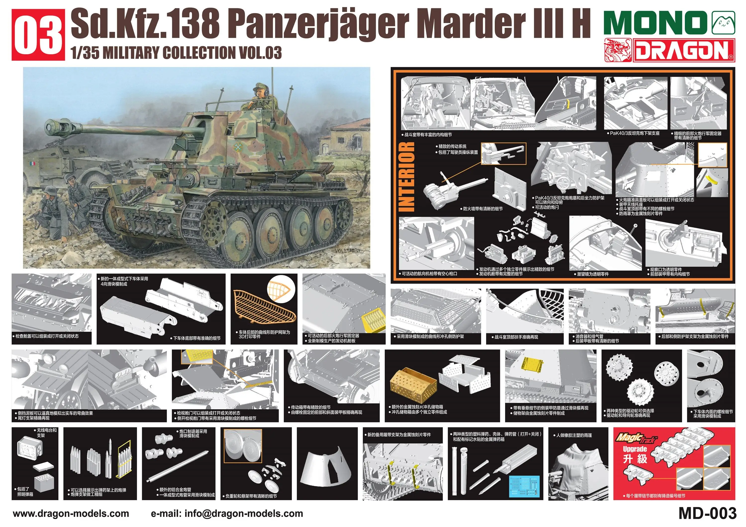 

DRAGON MD-003 1:35 scale Sd.Kfz.138 Panzerjager Marder III H model kit