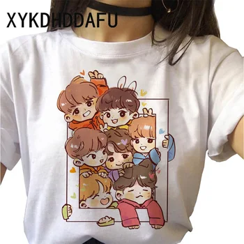 

Bangtan Boys Women T Shirt Harajuku Korean Female Tshirt Jung Kook J-hope Rm Suga Jin Jimin V T-shirt Cartoon Top Tees Femme