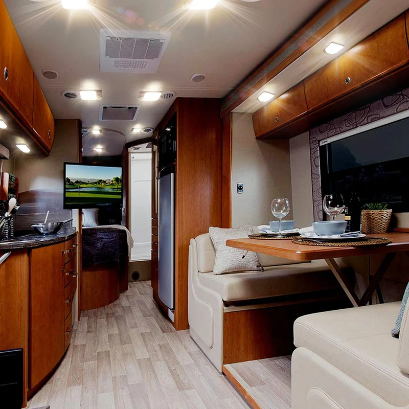 12V Led Rv потолочный купол светильник Интерьер Rv светильник для трейлера туристического в красный горошек с выключателем, с переключением между дальним и купол 280Lm