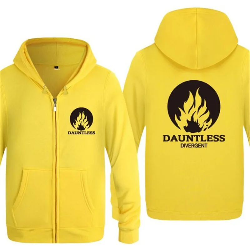yellow hoodie 10 Мужские толстовки с капюшоном фильм «Дивергент» с принтом Мужская толстовка на молнии флисовая куртка с длинным рукавом пальто в стиле хип-хоп Мужская Толстовка для катания на коньках зимняя - Цвет: yellow hoodie 10