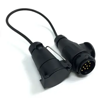 

7 Pin To 13 Pin Trailer Adapter Lead Converter With Cable Wiring Connector 12V Plug Socket E7CA
