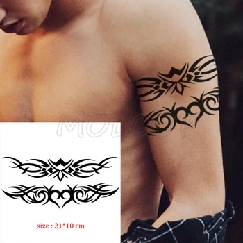 

Waterproof Temporary Tattoo Sticker heart black totem hand band arm Tatoo Stickers Flash Fake Tattoos for girl Woman man