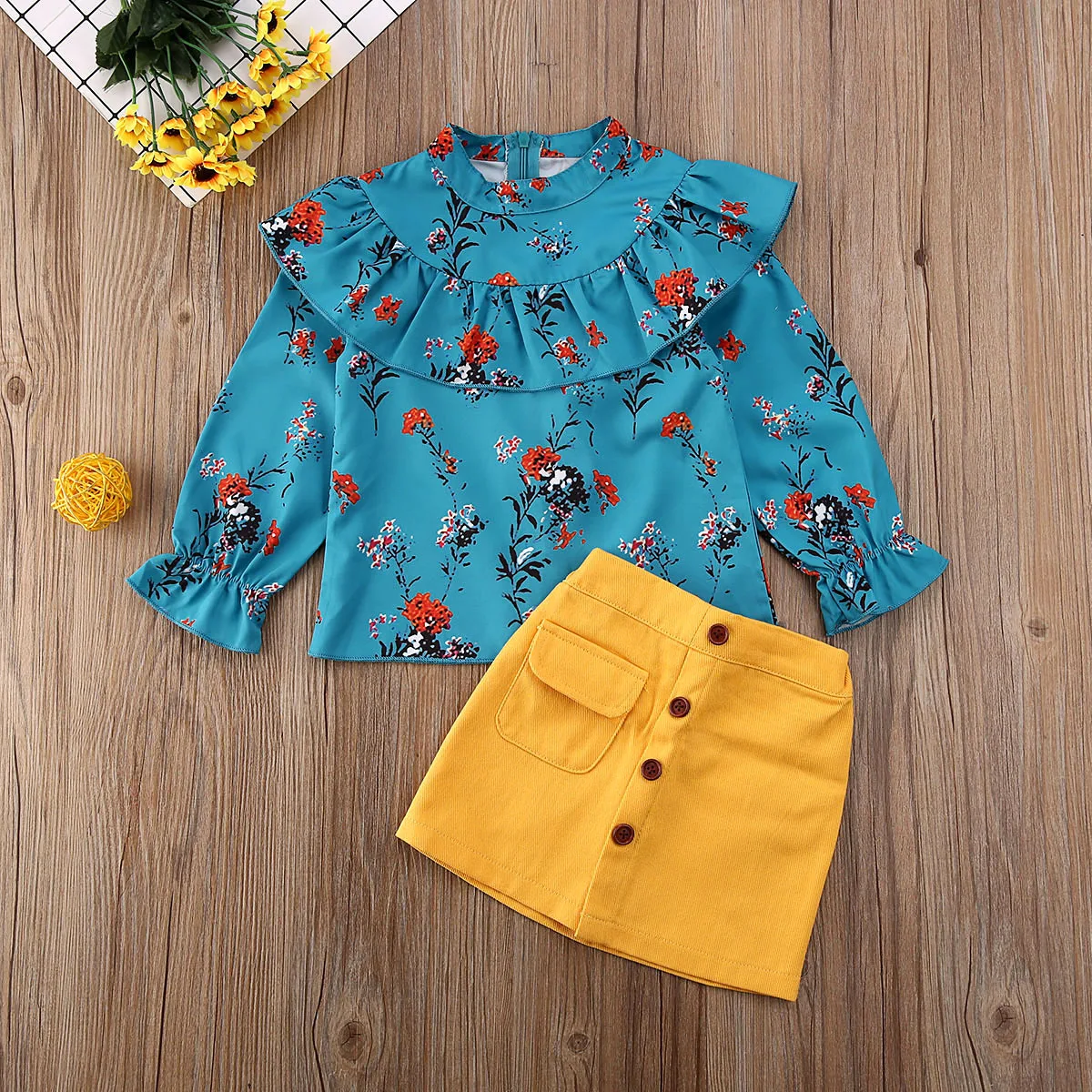 Pudcoco одежда для маленьких девочек цветочный принт однотонная мини юбка на